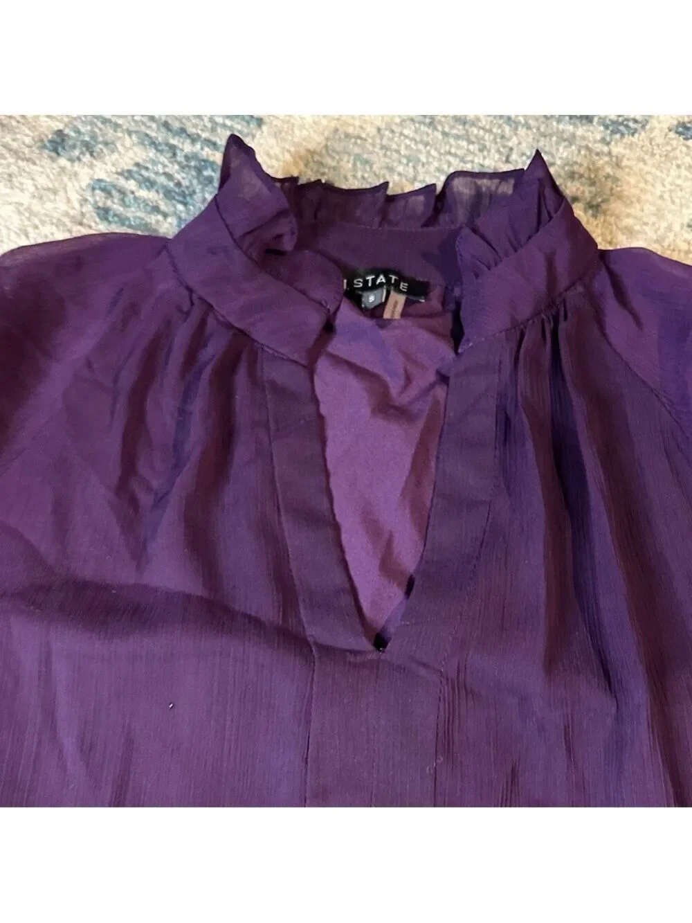 1 State Elegant Purple lined Tiered Babydoll Women's Dress sz Small - Picture 3 of 8